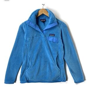 Patagonia Re Tool T snap Vibrant Blue Fleece Pullover Small